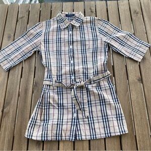 Kid Dress button down 10T Burberry short sleeves beige